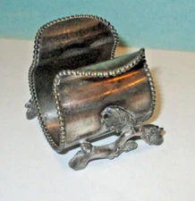 Antique Victorian Napkin Ring Beaded Log Holder Branch Legs