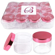2oz/60g/60ml High Quality Acrylic Container Jars - Clear With Rose Lid
