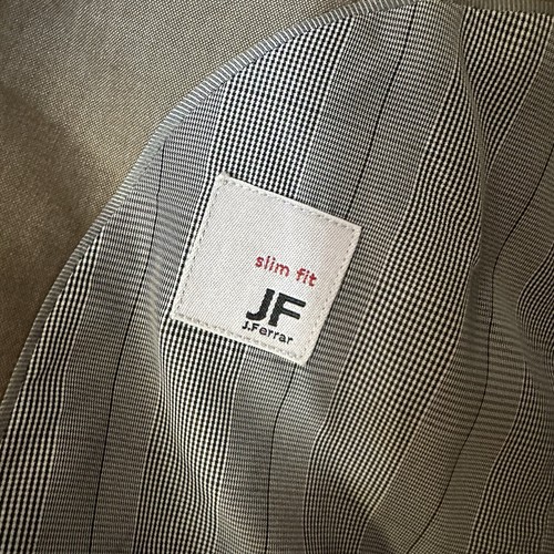 42R J Ferrar Slim Fit 3 Pc Gray Suit Coat Jacket Vest pants 42L 38x32 Dbl Vented - Picture 5 of 10