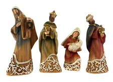 Roman Inc 4 Piece Nativity Set Christmas Holiday Retired 