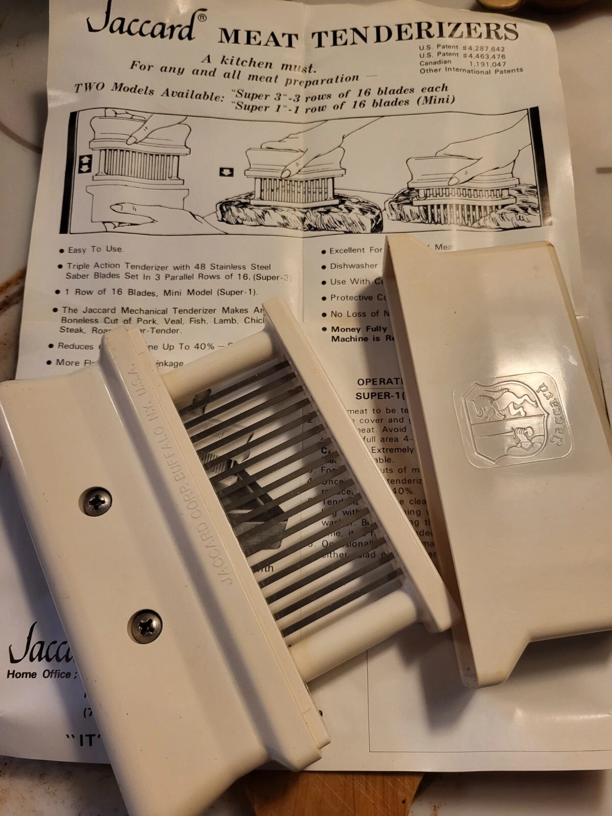 Jaccard 48-Blade Meat Tenderizer, Original Super 3 Meat Tenderizer