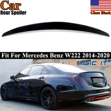 For 14-20 Mercedes S63 S65 S560 S600 W222 A-Style Gloss Black Trunk Spoiler Lip