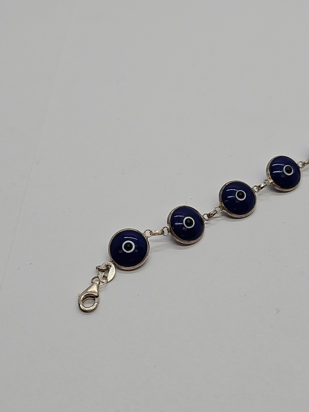 Solid 925 Sterling Silver 10MM Dark Blue Round Ev… - image 2