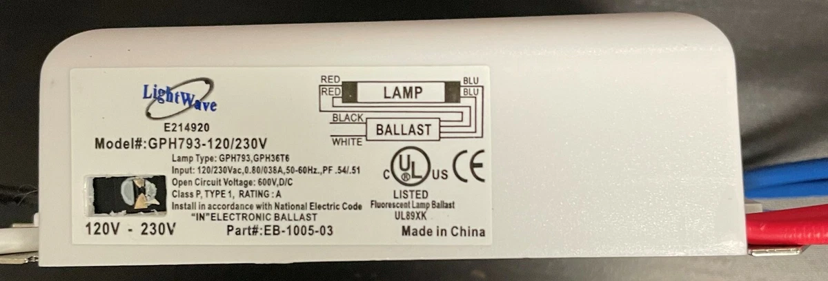 Lightwave EB 1005 03 UV C Electronic Ballast Replacement eBay