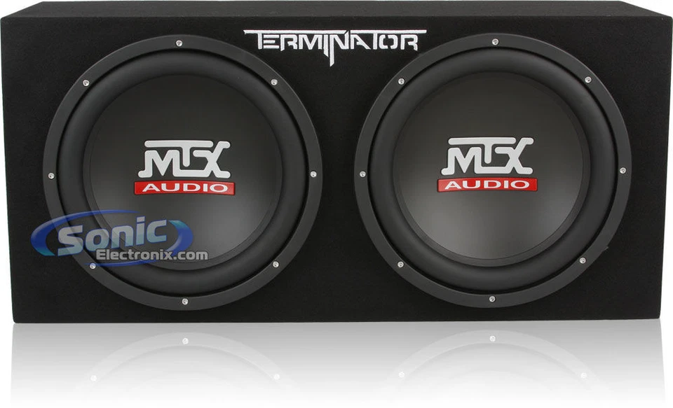 Caja de subwoofer cargada Terminator amplificado doble 12" MTX TNP212D2 1200W Foto 4 de 4