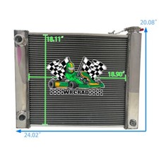 24x19 Size Universal Ford Mopar Aluminum Radiator Double Pass Racepro 2-rows