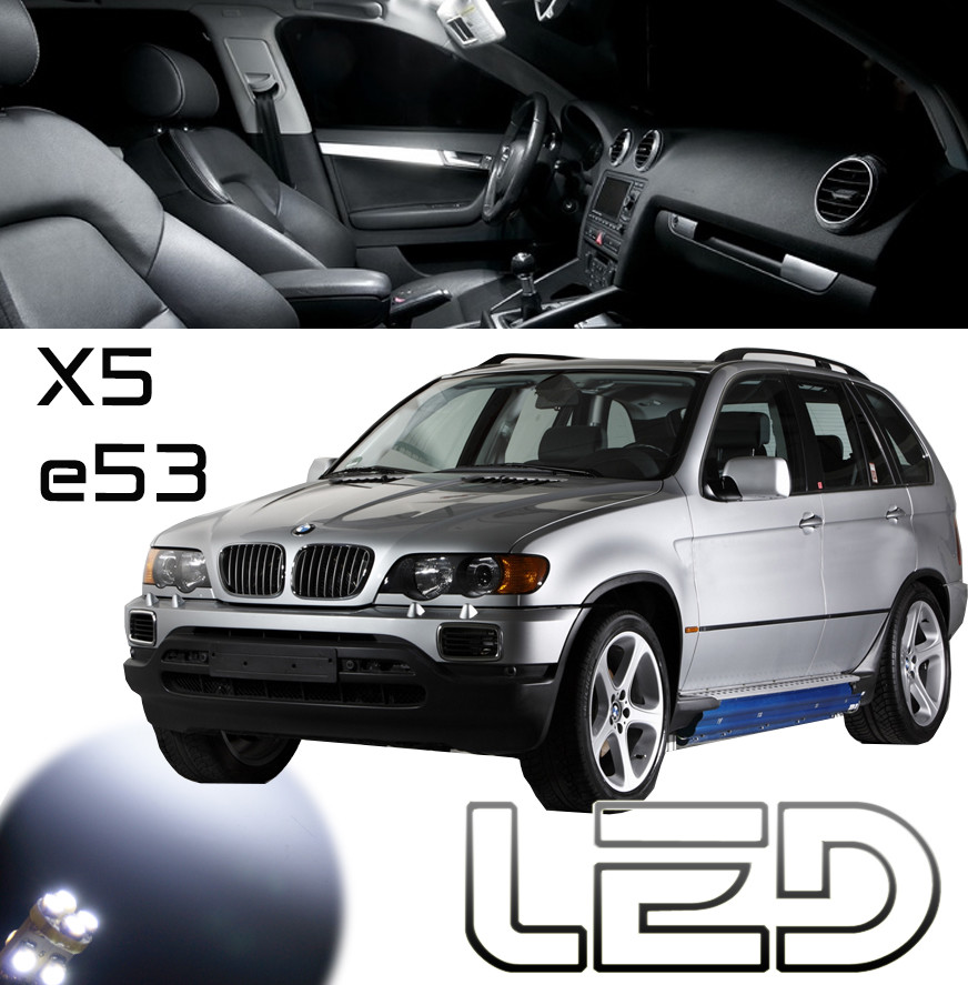 Kit 12 ampoules LED blanc pour plafonnier intérieur de BMW X5 E53