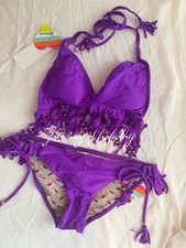 Women Swimming Suits Two Piece Bikini Set for Women Purple Size S