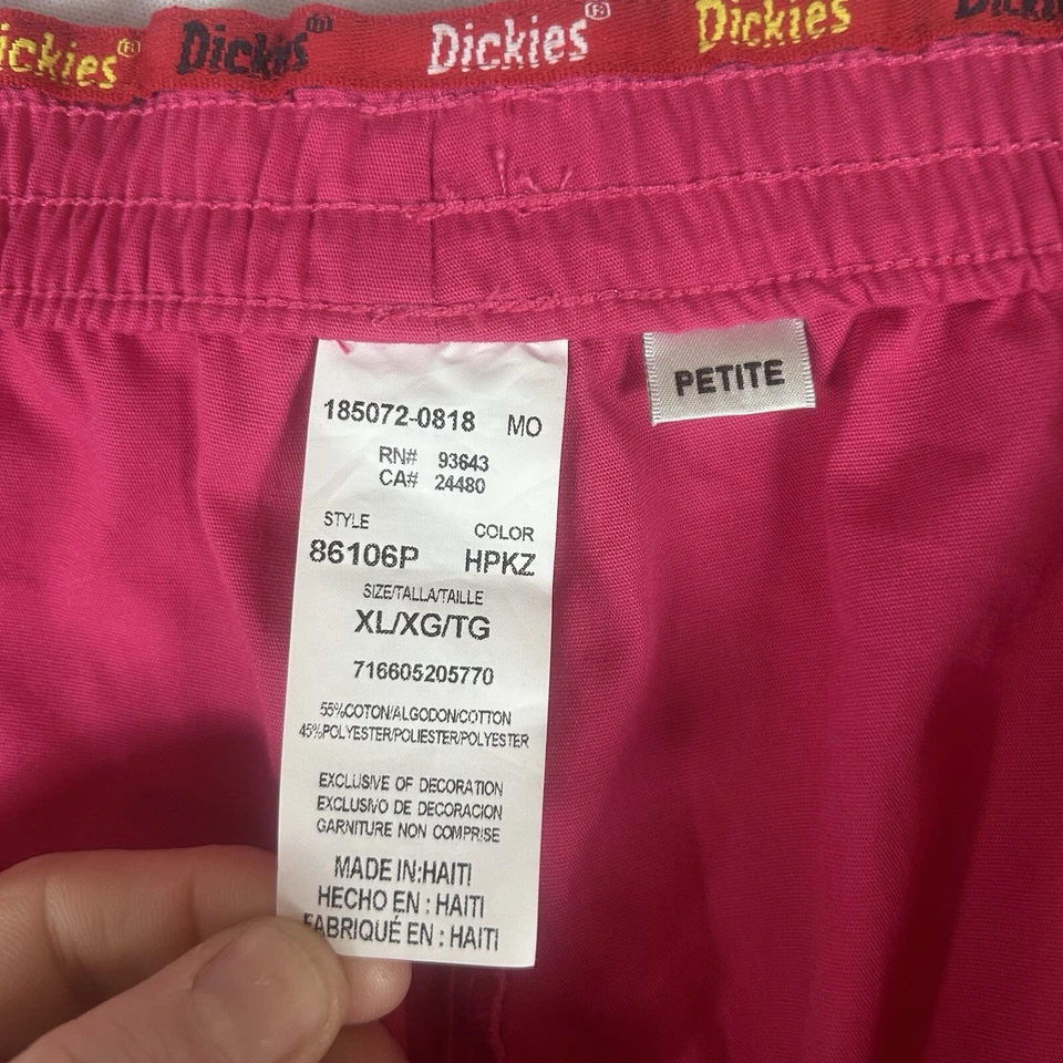 NUEVO Pantalones Médicos Dickies Rosa EDS Para Mujer XL Pequeño Cordón Cintura Elástica Nuevos con Etiquetas Foto 2 de 4