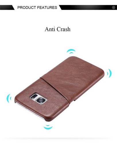 Leather Ultra Slim Hard Back Holder Shell Case Cover with 2 Credit Card Slots - Picture 4 of 17