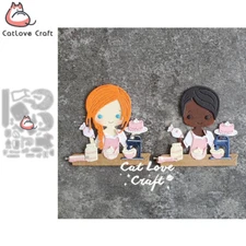 Baking Cake Girl Metal Cutting Dies Scrapbooking Die Cuts Card Making DIY Craft