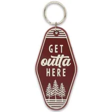 Open Road Wilderness Get Out Outta Here Retro Hotel Room Keychain New Free Ship