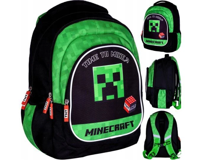  Minecraft Schulrucksack Rucksack Schulranzen Jungen  6 Tlg Set Federtasche  - Bild 4 von 4