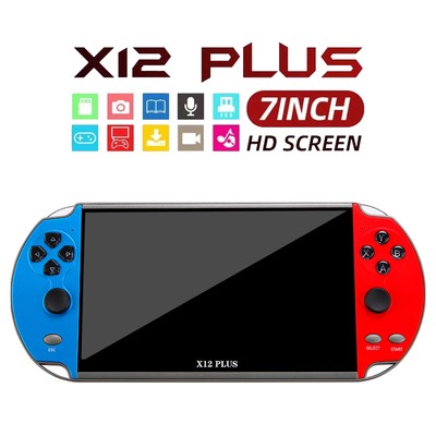 X12 Plus 7inch Video Game Console Handheld Game Player Built-in 16GB Card L9H2