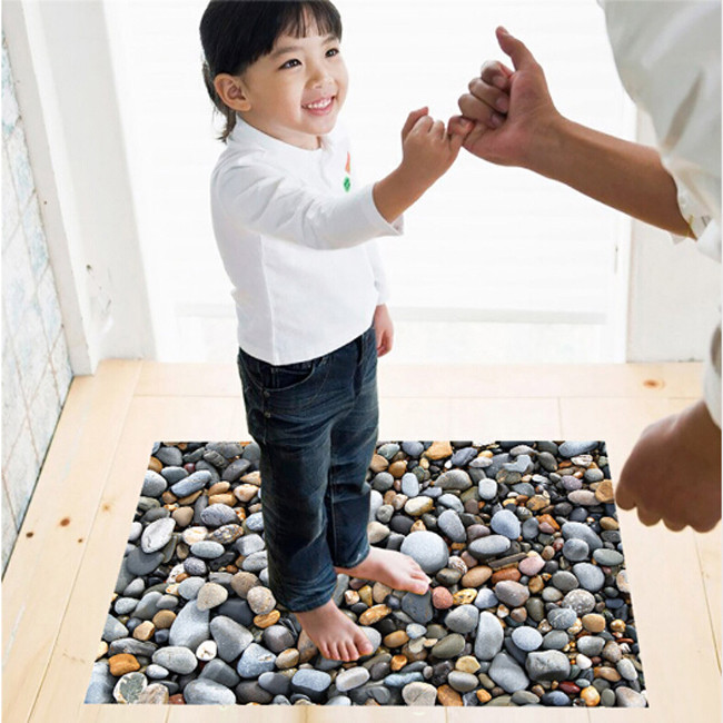 Anti Slip Diy 3d Stone Road Wear Resistant Floor Mat Sticker