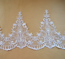 Sale Women Costume Embroidered Lace Edging Floral Corded Wedding Dress Ribbon