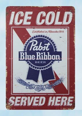 decoration design Ice Cold beer brewery bardecors tin sign