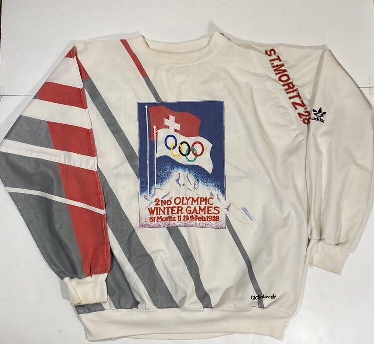 Vintage 80s Adidas 2nd Winter Olympics St. Saint Moritz '28