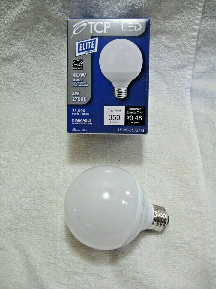TCP 40 Watt LED Replacement Decorative GLOBE Bulb Using Only 4 Watts-Soft White! - Image 4 of 4