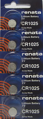 Renata CR1025 Coin Cell Battery 5 Batteries