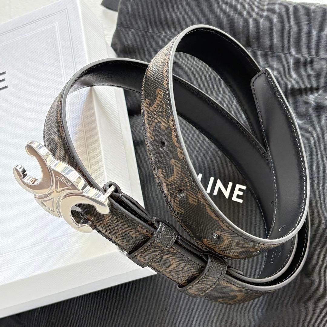 CELINE Men's Leather Triomphe Celine 85 belt | eBay