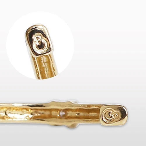 18K Solid 2-Tone Gold Pierring Mini Hinged Clip-On Earrings w/Natural Diamonds - Image 4 of 4