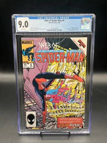 Web of Spider-Man #6 (Marvel Comics September 1985) CGC Graded 9.0 White Pages