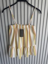 New Look Striped Summer Cami Vest Top Size 12 New With Tags