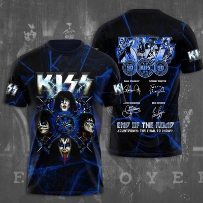 Kisses Band Ace Frehley Signatures End of The Road 3D Full Size Shirt
