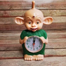 Super Rare !! Archie McPhee BIBO Alarm Clock God Monster Alien 1997 Works! 