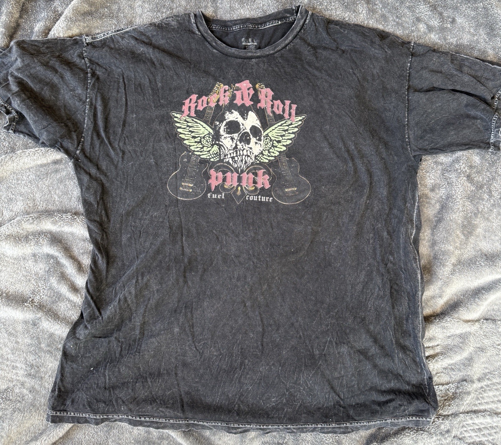 Rock And Roll Punk-Stone-washed Black XXL Shirt- … - image 1