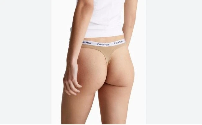 Calvin Klein Mujer Carrusel Logo Algodón Tanga Panty Paquete de 3, Multicolor, M Foto 3 de 4