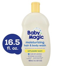 3 PACK Baby Magic Moisturizing Hair  Body Wash Soft Powder Scent 16.5 Oz