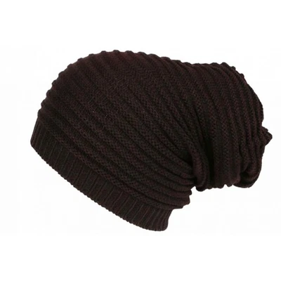 Bonnet Long Marron en Laine Style Rasta Oversize Tendance Karpher-Taille unique - Photo 1/4