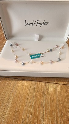 Neu mit Etikett Effy Bahnhofskette 14K Gelbgold bunte Perlen neu mit Etikett