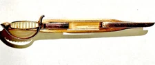 SWANK Iconic Tie Clasp CUTLAS SWORD Vintage SWASHBUCKLER w/Pearloid Handle 3"