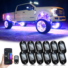 RGB LED Rock Lights, 180 Leds Lights with Phone App/Remote Control  Timing  Mu
