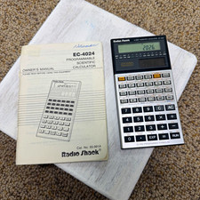 Radio Shack EC-4024 Vintage Programmable Scientific Calculator w/ Owner's Manual