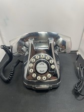 Vintage Grand Phone 841526 Push Button Desk Telephone Retro Brushed Metal