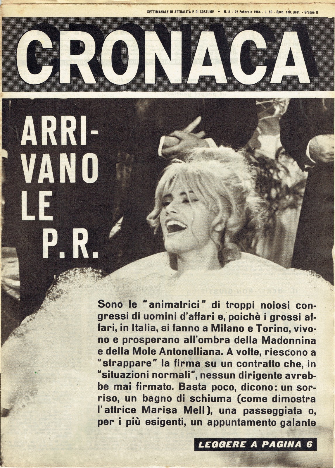 CRONACA 1964 MARISA MELL=MICK MICHEYL=CORI=CAVAZZO=CHERYL CRANE=ADRANO=BEATLES