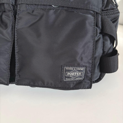PORTER Tanker Waist Bag Black Nylon Sling Crossbody Shoulder