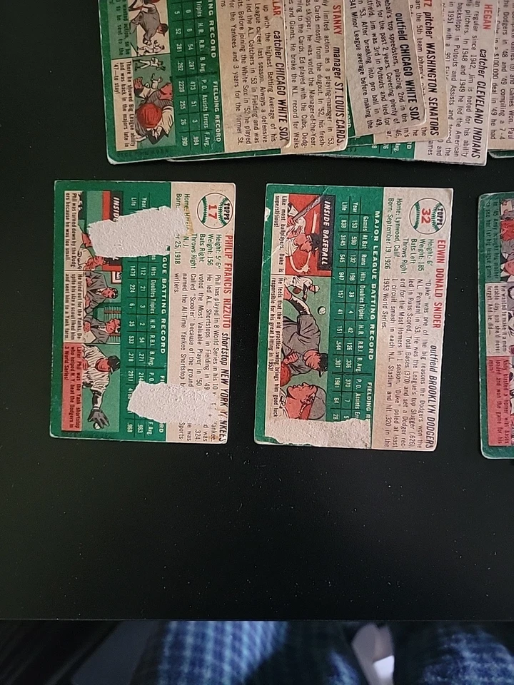 Lote de tarjetas de béisbol 1954 Topps - 84 diferentes - con Phil Rizzuto y Duke Snider Foto 3 de 4