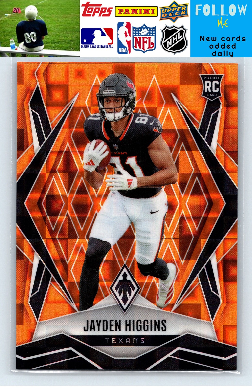 2025 Panini Phoenix #180 Jayden Higgins Orange Pandora Prizm #/189
