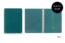 PLOTTER Liscio Mini 6 Leather Ring Binder Planner 6-Hole Blue Genuine Leather