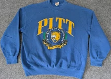 Nutmeg Mills Sweater Men's Pitt Panthers Logo Crew Neck Size XL Blue