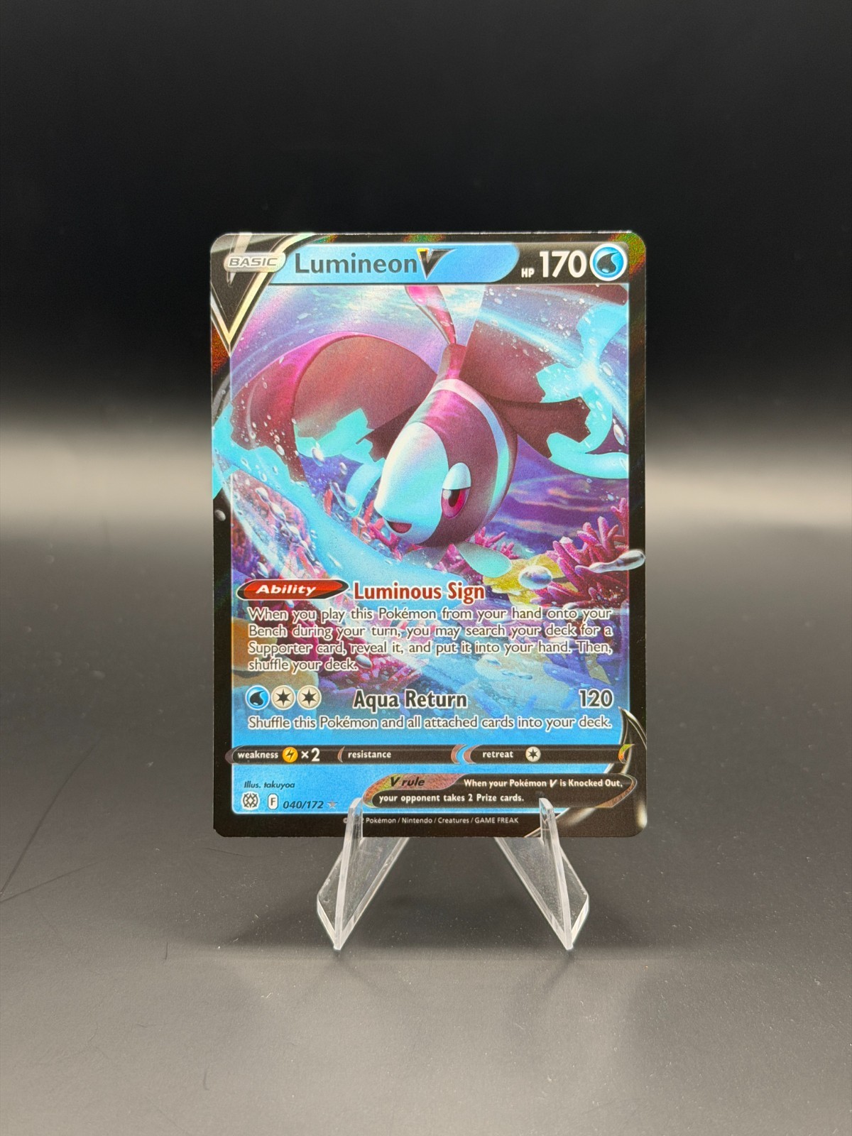 Lumineon V 40/172 Brilliant Stars Ultra Rare NM Pokemon TCG