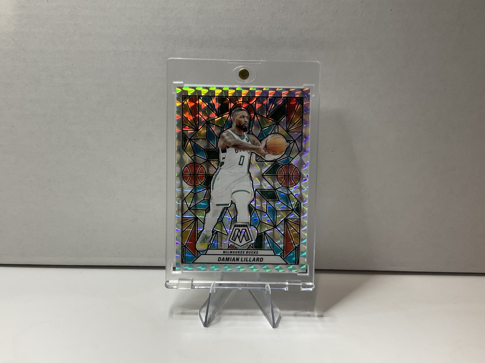 2023-24 Panini Mosaic #13 Damian Lillard STAINED GLASS