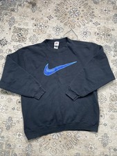 RARE Vintage Nike Sweatshirt Size M Big Swoosh Check 90s USA Crewneck Sweater