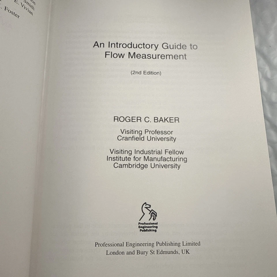 Flow Measurement Guide 2002 Second Edition Roger C Baker Engineering Hardcover - Image 3 of 4