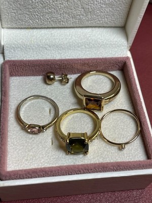 Konvolut Ringe Modeschmuck gemischt neuwertig mit Farbsteinen vergoldet PL